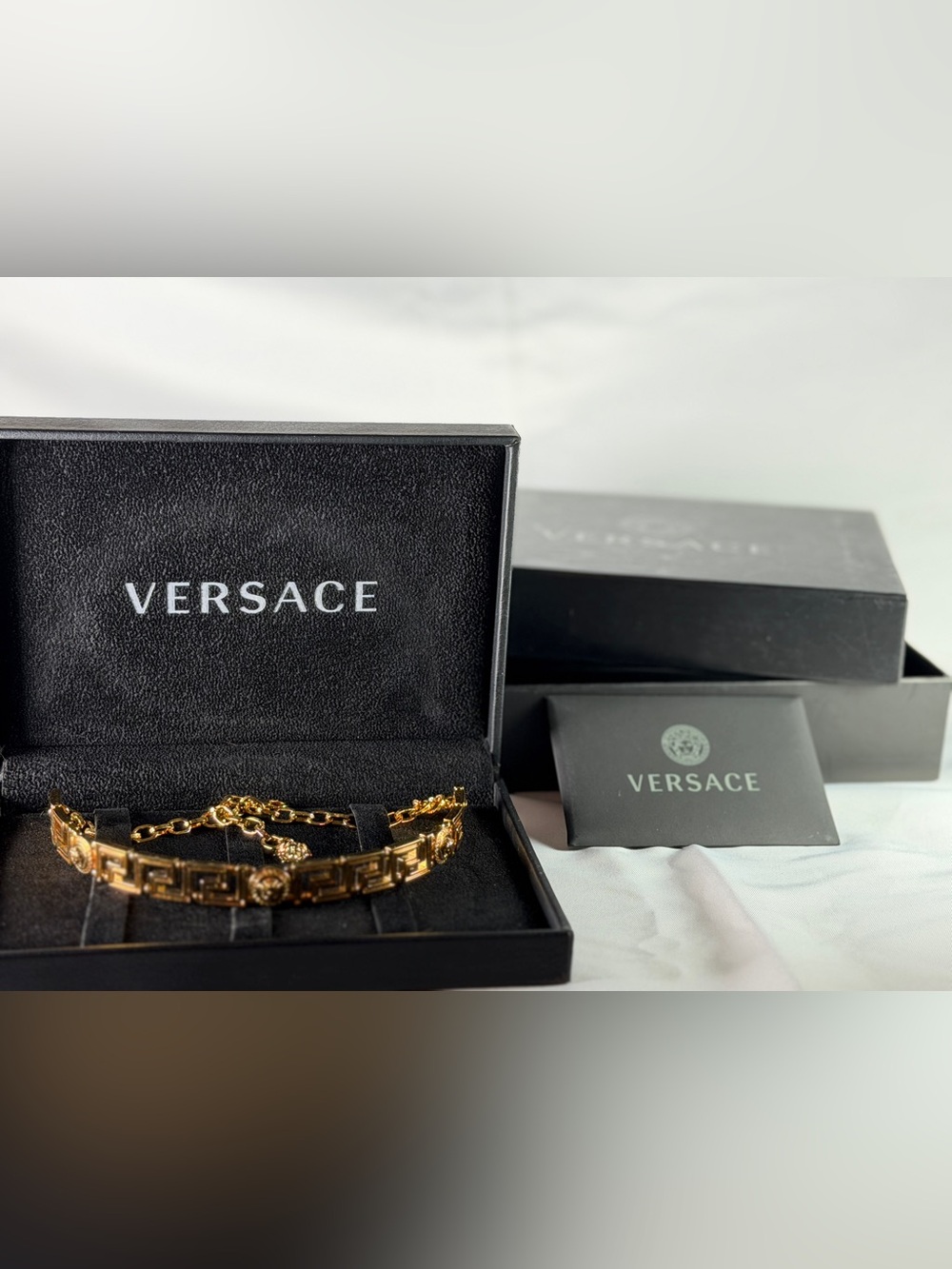 Versace Medusa Greca Gold Choker Necklace – New in Box